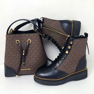 Michael Kors Mercer Gallery Bag and Combat Haskell Boots